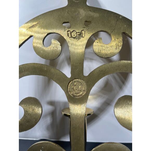 Vintage Virginia Metalcrafters Brass Wall Sconce Single Candle Tree of Life - Picture 4 of 6